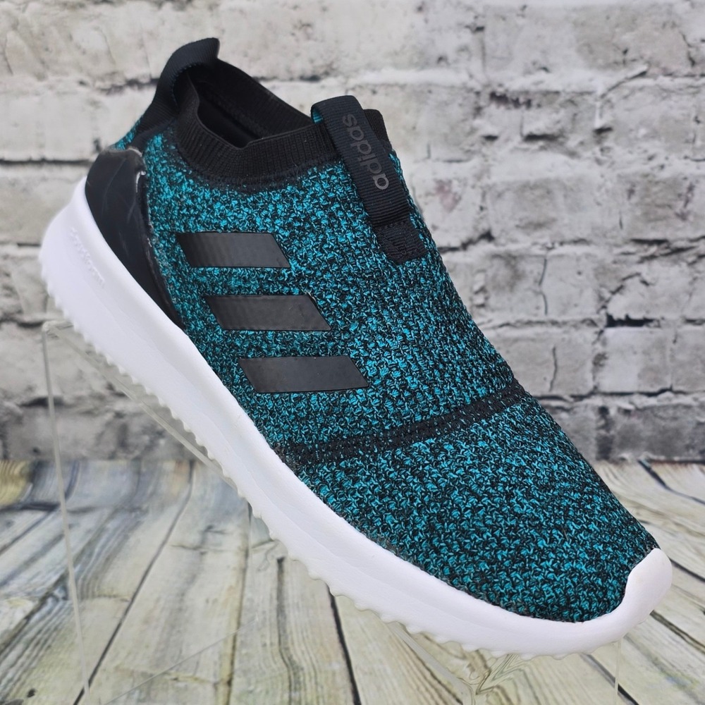 Adidas Ultimafusion Sneakers Womens 9.5 Teal Knit Slip On Shoes B96467 Cloudfoam